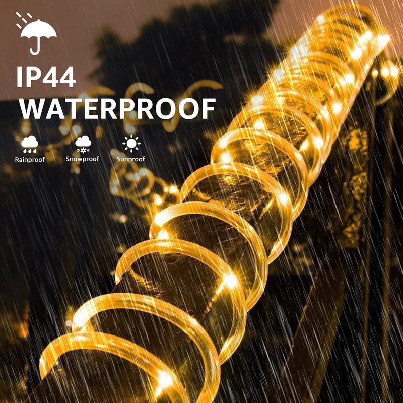 FUYO 50ft LED Rope Light with Remote 8 Modes Strip Lights with Timer & Memory 5.5mm Large Diameter Twinkle Lights for Wedding Garden Christmas Halloween Bedroom Patio Decorations(15M, Warm White) - Image 3